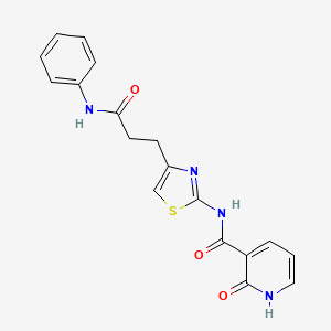 molecular formula C18H16N4O3S B6559082 2-oxo-N-{4-[2-(phenylcarbamoyl)ethyl]-1,3-thiazol-2-yl}-1,2-dihydropyridine-3-carboxamide CAS No. 1040668-48-1