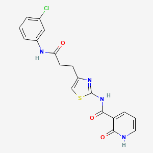 N-(4-{2-[(3-chlorophenyl)carbamoyl]ethyl}-1,3-thiazol-2-yl)-2-oxo-1,2-dihydropyridine-3-carboxamide