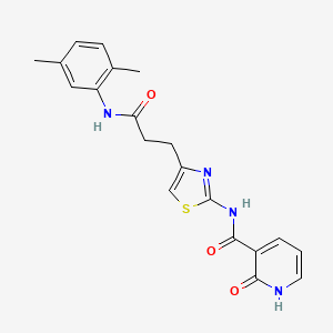 molecular formula C20H20N4O3S B6559101 N-(4-{2-[(2,5-dimethylphenyl)carbamoyl]ethyl}-1,3-thiazol-2-yl)-2-oxo-1,2-dihydropyridine-3-carboxamide CAS No. 1040641-49-3