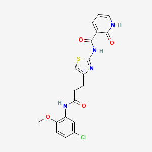 molecular formula C19H17ClN4O4S B6559113 N-(4-{2-[(5-chloro-2-methoxyphenyl)carbamoyl]ethyl}-1,3-thiazol-2-yl)-2-oxo-1,2-dihydropyridine-3-carboxamide CAS No. 1040641-70-0