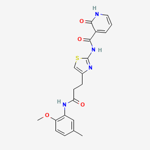 molecular formula C20H20N4O4S B6559119 N-(4-{2-[(2-methoxy-5-methylphenyl)carbamoyl]ethyl}-1,3-thiazol-2-yl)-2-oxo-1,2-dihydropyridine-3-carboxamide CAS No. 1040641-78-8