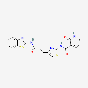 molecular formula C20H17N5O3S2 B6559127 N-(4-{2-[(4-methyl-1,3-benzothiazol-2-yl)carbamoyl]ethyl}-1,3-thiazol-2-yl)-2-oxo-1,2-dihydropyridine-3-carboxamide CAS No. 1040641-85-7