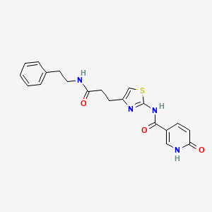 molecular formula C20H20N4O3S B6559147 6-oxo-N-(4-{2-[(2-phenylethyl)carbamoyl]ethyl}-1,3-thiazol-2-yl)-1,6-dihydropyridine-3-carboxamide CAS No. 1040642-60-1