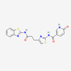 N-(4-{2-[(1,3-benzothiazol-2-yl)carbamoyl]ethyl}-1,3-thiazol-2-yl)-6-oxo-1,6-dihydropyridine-3-carboxamide