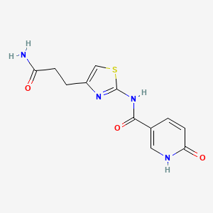 molecular formula C12H12N4O3S B6559160 N-[4-(2-carbamoylethyl)-1,3-thiazol-2-yl]-6-oxo-1,6-dihydropyridine-3-carboxamide CAS No. 1040643-00-2