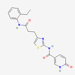 molecular formula C20H20N4O3S B6559174 N-(4-{2-[(2-ethylphenyl)carbamoyl]ethyl}-1,3-thiazol-2-yl)-6-oxo-1,6-dihydropyridine-3-carboxamide CAS No. 1040643-64-8
