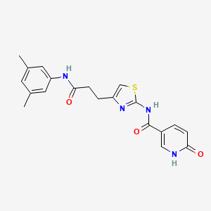 N-(4-{2-[(3,5-dimethylphenyl)carbamoyl]ethyl}-1,3-thiazol-2-yl)-6-oxo-1,6-dihydropyridine-3-carboxamide