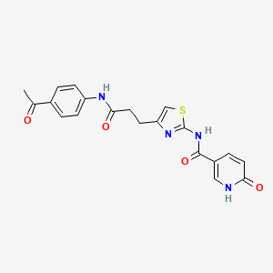 molecular formula C20H18N4O4S B6559194 N-(4-{2-[(4-acetylphenyl)carbamoyl]ethyl}-1,3-thiazol-2-yl)-6-oxo-1,6-dihydropyridine-3-carboxamide CAS No. 1040643-80-8