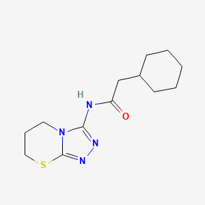 molecular formula C13H20N4OS B6559220 2-cyclohexyl-N-{5H,6H,7H-[1,2,4]triazolo[3,4-b][1,3]thiazin-3-yl}acetamide CAS No. 946293-30-7