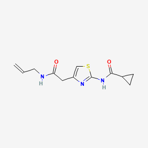 molecular formula C12H15N3O2S B6559228 N-(4-{[(prop-2-en-1-yl)carbamoyl]methyl}-1,3-thiazol-2-yl)cyclopropanecarboxamide CAS No. 921777-15-3