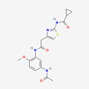 N-(4-{[(5-acetamido-2-methoxyphenyl)carbamoyl]methyl}-1,3-thiazol-2-yl)cyclopropanecarboxamide