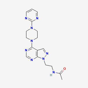 molecular formula C17H21N9O B6559248 N-(2-{4-[4-(pyrimidin-2-yl)piperazin-1-yl]-1H-pyrazolo[3,4-d]pyrimidin-1-yl}ethyl)acetamide CAS No. 1021255-26-4