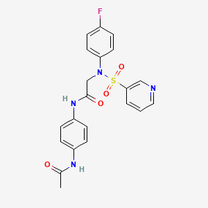 molecular formula C21H19FN4O4S B6559270 N-(4-acetamidophenyl)-2-[N-(4-fluorophenyl)pyridine-3-sulfonamido]acetamide CAS No. 1021223-59-5