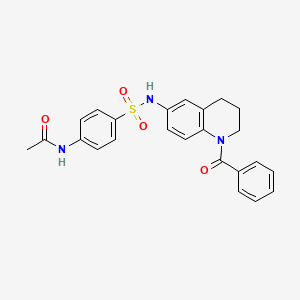 molecular formula C24H23N3O4S B6559309 N-{4-[(1-benzoyl-1,2,3,4-tetrahydroquinolin-6-yl)sulfamoyl]phenyl}acetamide CAS No. 946210-56-6