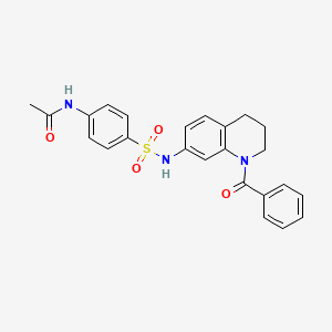 molecular formula C24H23N3O4S B6559318 N-{4-[(1-benzoyl-1,2,3,4-tetrahydroquinolin-7-yl)sulfamoyl]phenyl}acetamide CAS No. 946289-86-7