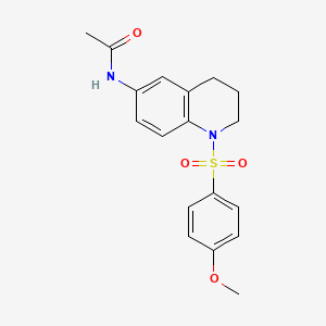 molecular formula C18H20N2O4S B6559322 N-[1-(4-methoxybenzenesulfonyl)-1,2,3,4-tetrahydroquinolin-6-yl]acetamide CAS No. 946336-17-0