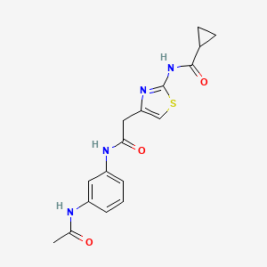 N-(4-{[(3-acetamidophenyl)carbamoyl]methyl}-1,3-thiazol-2-yl)cyclopropanecarboxamide