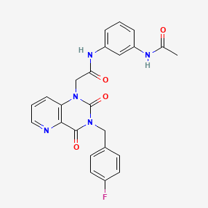 molecular formula C24H20FN5O4 B6559348 N-(3-acetamidophenyl)-2-{3-[(4-fluorophenyl)methyl]-2,4-dioxo-1H,2H,3H,4H-pyrido[3,2-d]pyrimidin-1-yl}acetamide CAS No. 921800-23-9