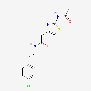 N-[2-(4-chlorophenyl)ethyl]-2-(2-acetamido-1,3-thiazol-4-yl)acetamide