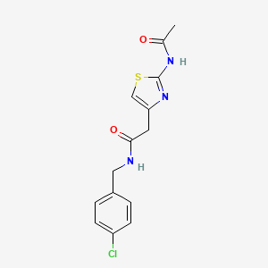 N-[(4-chlorophenyl)methyl]-2-(2-acetamido-1,3-thiazol-4-yl)acetamide