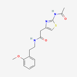 molecular formula C16H19N3O3S B6559370 2-(2-acetamido-1,3-thiazol-4-yl)-N-[2-(2-methoxyphenyl)ethyl]acetamide CAS No. 921522-00-1