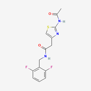 molecular formula C14H13F2N3O2S B6559379 N-[(2,6-difluorophenyl)methyl]-2-(2-acetamido-1,3-thiazol-4-yl)acetamide CAS No. 923675-71-2