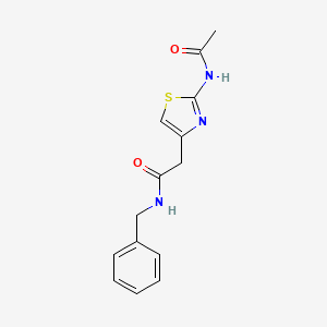 molecular formula C14H15N3O2S B6559381 N-benzyl-2-(2-acetamido-1,3-thiazol-4-yl)acetamide CAS No. 923233-93-6