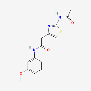 molecular formula C14H15N3O3S B6559388 2-(2-acetamido-1,3-thiazol-4-yl)-N-(3-methoxyphenyl)acetamide CAS No. 921522-22-7