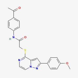 N-(4-acetylphenyl)-2-{[2-(4-methoxyphenyl)pyrazolo[1,5-a]pyrazin-4-yl]sulfanyl}acetamide