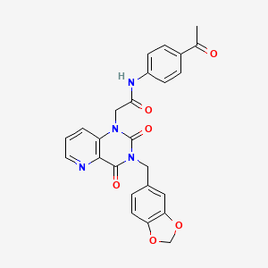 molecular formula C25H20N4O6 B6559432 N-(4-acetylphenyl)-2-{3-[(2H-1,3-benzodioxol-5-yl)methyl]-2,4-dioxo-1H,2H,3H,4H-pyrido[3,2-d]pyrimidin-1-yl}acetamide CAS No. 923194-71-2