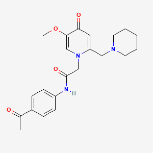 molecular formula C22H27N3O4 B6559437 N-(4-acetylphenyl)-2-{5-methoxy-4-oxo-2-[(piperidin-1-yl)methyl]-1,4-dihydropyridin-1-yl}acetamide CAS No. 946201-18-9