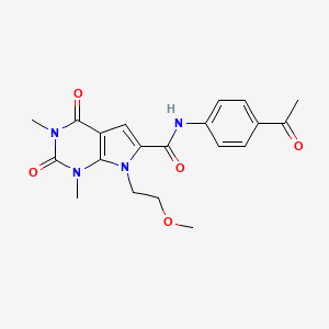 molecular formula C20H22N4O5 B6559438 N-(4-acetylphenyl)-7-(2-methoxyethyl)-1,3-dimethyl-2,4-dioxo-1H,2H,3H,4H,7H-pyrrolo[2,3-d]pyrimidine-6-carboxamide CAS No. 1021215-88-2