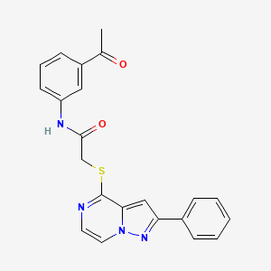 molecular formula C22H18N4O2S B6559456 N-(3-acetylphenyl)-2-({2-phenylpyrazolo[1,5-a]pyrazin-4-yl}sulfanyl)acetamide CAS No. 1021252-45-8