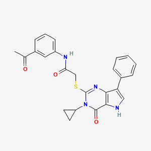 N-(3-acetylphenyl)-2-({3-cyclopropyl-4-oxo-7-phenyl-3H,4H,5H-pyrrolo[3,2-d]pyrimidin-2-yl}sulfanyl)acetamide