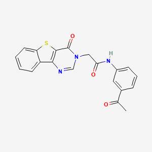 N-(3-acetylphenyl)-2-{6-oxo-8-thia-3,5-diazatricyclo[7.4.0.0^{2,7}]trideca-1(13),2(7),3,9,11-pentaen-5-yl}acetamide