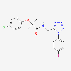 2-(4-chlorophenoxy)-N-{[1-(4-fluorophenyl)-1H-1,2,3,4-tetrazol-5-yl]methyl}-2-methylpropanamide