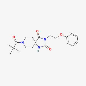molecular formula C20H27N3O4 B6559481 8-(2,2-dimethylpropanoyl)-3-(2-phenoxyethyl)-1,3,8-triazaspiro[4.5]decane-2,4-dione CAS No. 1021211-84-6