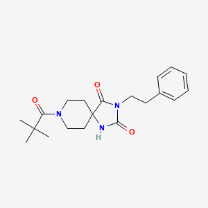 8-(2,2-dimethylpropanoyl)-3-(2-phenylethyl)-1,3,8-triazaspiro[4.5]decane-2,4-dione