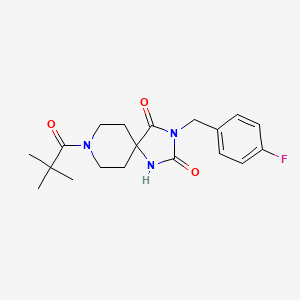 8-(2,2-dimethylpropanoyl)-3-[(4-fluorophenyl)methyl]-1,3,8-triazaspiro[4.5]decane-2,4-dione