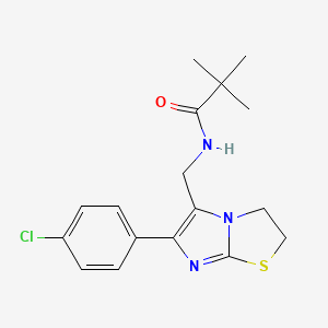 molecular formula C17H20ClN3OS B6559497 N-{[6-(4-chlorophenyl)-2H,3H-imidazo[2,1-b][1,3]thiazol-5-yl]methyl}-2,2-dimethylpropanamide CAS No. 946353-54-4