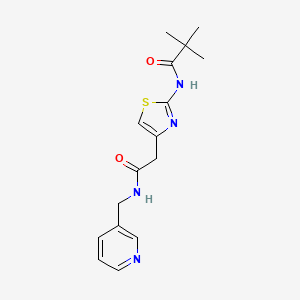 2,2-dimethyl-N-[4-({[(pyridin-3-yl)methyl]carbamoyl}methyl)-1,3-thiazol-2-yl]propanamide