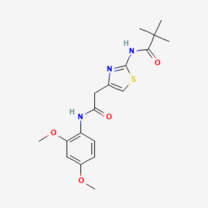 molecular formula C18H23N3O4S B6559520 N-(4-{[(2,4-dimethoxyphenyl)carbamoyl]methyl}-1,3-thiazol-2-yl)-2,2-dimethylpropanamide CAS No. 921547-05-9