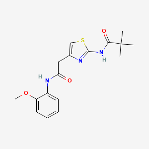 molecular formula C17H21N3O3S B6559524 N-(4-{[(2-methoxyphenyl)carbamoyl]methyl}-1,3-thiazol-2-yl)-2,2-dimethylpropanamide CAS No. 921776-22-9