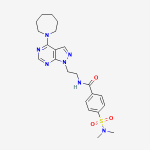 N-{2-[4-(azepan-1-yl)-1H-pyrazolo[3,4-d]pyrimidin-1-yl]ethyl}-4-(dimethylsulfamoyl)benzamide