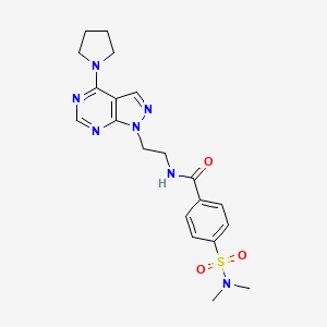 4-(dimethylsulfamoyl)-N-{2-[4-(pyrrolidin-1-yl)-1H-pyrazolo[3,4-d]pyrimidin-1-yl]ethyl}benzamide