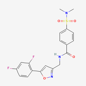 molecular formula C19H17F2N3O4S B6559557 N-{[5-(2,4-difluorophenyl)-1,2-oxazol-3-yl]methyl}-4-(dimethylsulfamoyl)benzamide CAS No. 1021265-04-2