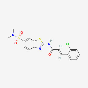 (2E)-3-(2-chlorophenyl)-N-[6-(dimethylsulfamoyl)-1,3-benzothiazol-2-yl]prop-2-enamide
