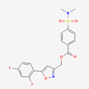 molecular formula C19H16F2N2O5S B6559564 [5-(2,4-difluorophenyl)-1,2-oxazol-3-yl]methyl 4-(dimethylsulfamoyl)benzoate CAS No. 1021217-94-6