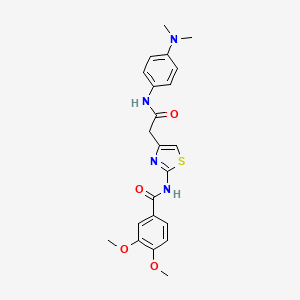 molecular formula C22H24N4O4S B6559574 N-[4-({[4-(dimethylamino)phenyl]carbamoyl}methyl)-1,3-thiazol-2-yl]-3,4-dimethoxybenzamide CAS No. 921863-62-9