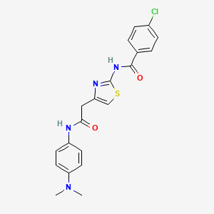 molecular formula C20H19ClN4O2S B6559581 4-chloro-N-[4-({[4-(dimethylamino)phenyl]carbamoyl}methyl)-1,3-thiazol-2-yl]benzamide CAS No. 921791-15-3